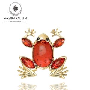 VQ Enamel Frog Brooch